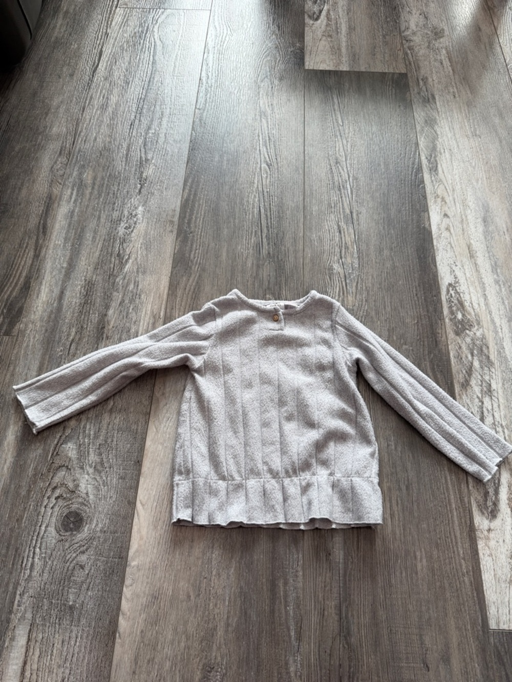 Zara Girls Lightweight Knit Top - Light Gray